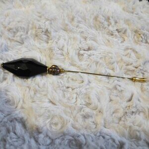 Vintage Beveled Black Hat Pin